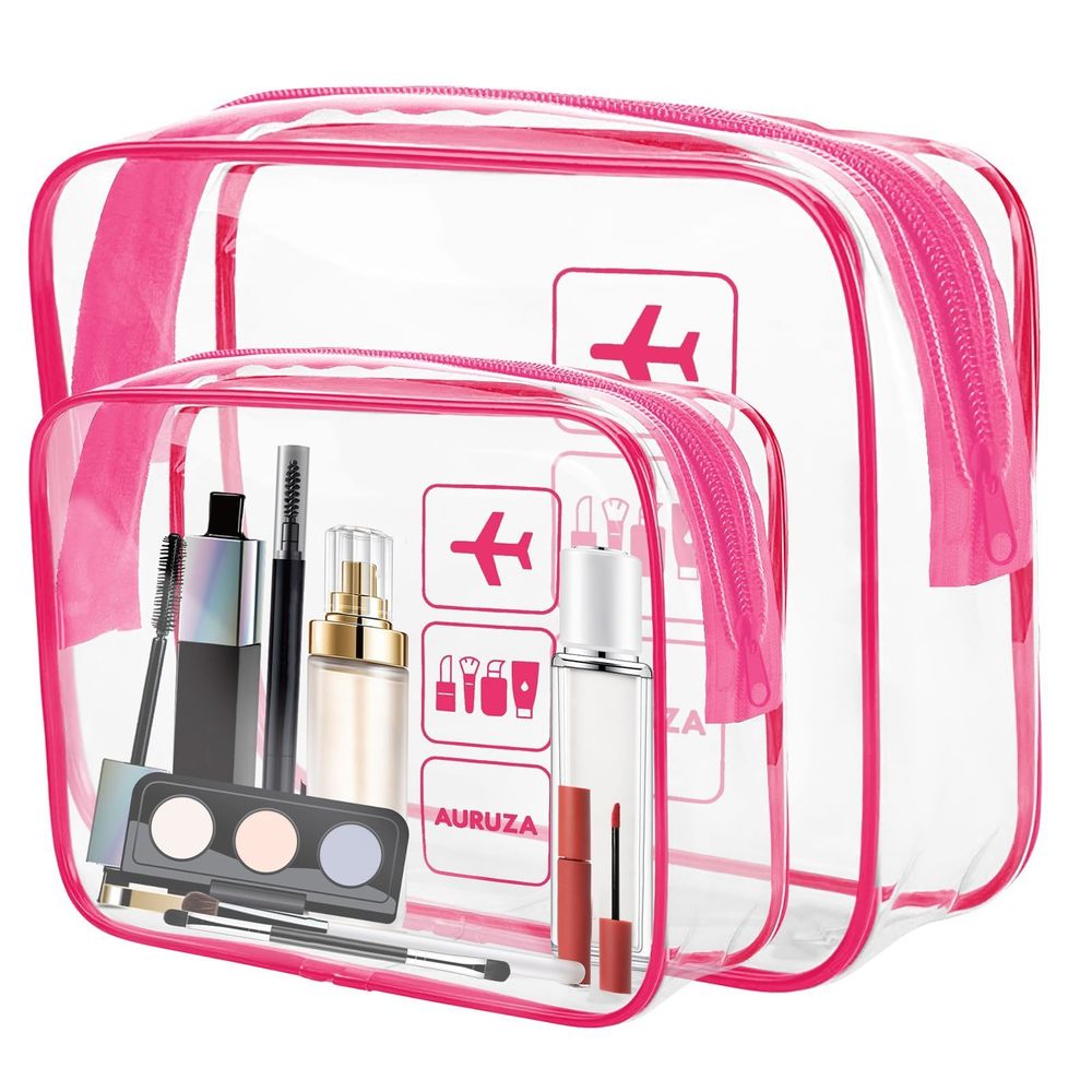 2 Pack Tsa Approved Toiletry Bag, Clear Makeup Bag,travel Cosmetic Bag With🙃